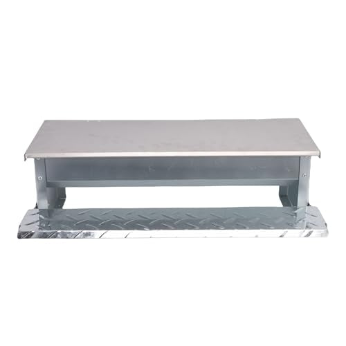 No Waste Large Capacity Stainless Steel Automatic Poultry Feeder, Rat Proof Treadle Feeder for Chicken, Duck, Poultry & Pheasants