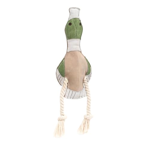 Fuzzl Eco Leather Dudley Duck Toy Natural and Tough Dog Toys - Long Lasting Chew Toys for Aggressive Chewers - Strong Dog Toy for Dogs and Puppy - style: Duck