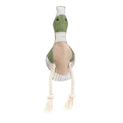 Fuzzl Eco Leather Dudley Duck Toy Natural and Tough Dog Toys - Long Lasting Chew Toys for Aggressive Chewers - Strong Dog Toy for Dogs and Puppy - style: Duck