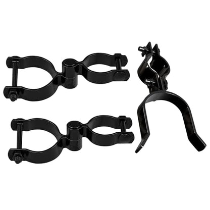 VIVIDA 1-3/8" x 2-3/8" Chain Link Gate Hinge Latch Kit, Include Female & Male Hinges, 1-3/8" x 2-3/8" Gate Fork Latch(1 PCS), Black Powder Coated, Black Chain Link Fence Parts - size: 1-3/8" × 2-3/8" (BLACK)