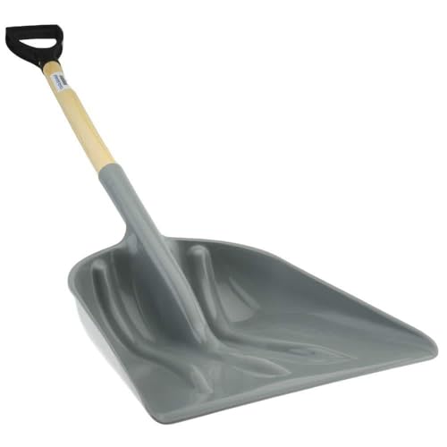 PRO SOURCE Polypropylene Blade Grain/Snow Scoop Shovel: D-Grip, 14" High x 18" Blade