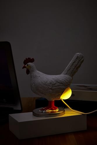 Chicken Lamp, 3D Resin Hen Laying Egg with Color Gift Box, Lifelike LED Egg - Funny Easter Christmas Birthday Gift - color: c