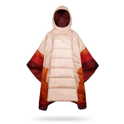 Camping Blanket,Hoodie Blankets Poncho Outdoor Waterproof Windproof Warm Durable & Portable for Stadium, Concerts, Car,Travel, Beach, Picnic, Grass,75 * 56 inch - color: Night Wolf