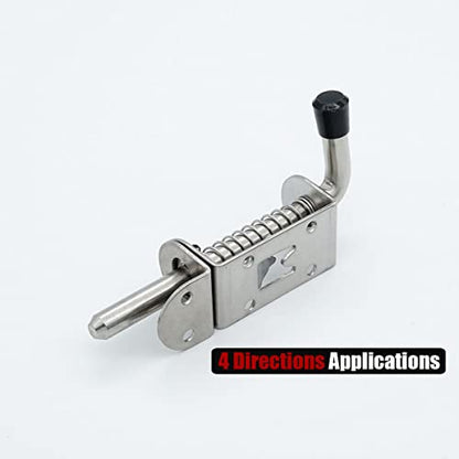 JQK Spring Loaded Latch Pin, 304 Stainless Steel Barrel Bolt Thickened 2mm Door Lock, 5 Inch Brushed Finished, HSB300 - color: Brushed, size: 5Inch - 1Pack
