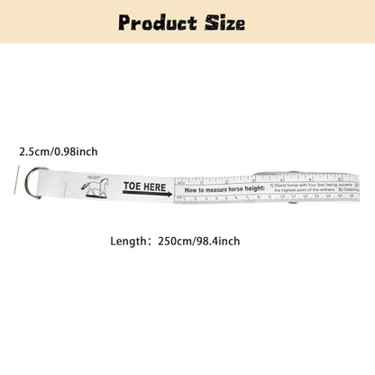 Horse Height and Weight Measurement Tape - Double Scale Horse Weight Tape for Accurate Waist Measurement - Ideal for Weight Loss Tracking - 8.2 Feet Long