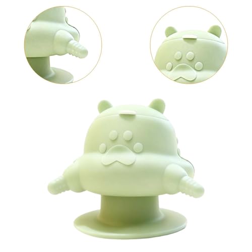 Puppy Feeder with Four Feeding Station Silicone Nursing Bottle Bowl Dispenser Soft Texture Device Suitable for Multiple Pets Breeders Home, Green - color: Green