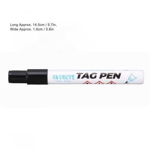 Ear Tag Marking Pen, Ear Tag Pen Water proof Strong Penetration Black Ink Marking Portable Long Lasting Not Fading for Pig Cow Sheep