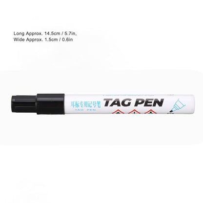 Ear Tag Marking Pen, Ear Tag Pen Water proof Strong Penetration Black Ink Marking Portable Long Lasting Not Fading for Pig Cow Sheep