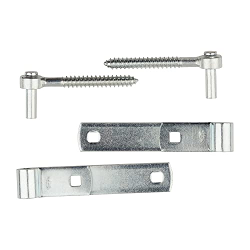 National Hardware N130-005 290BC Screw Hook/Strap Hinge Zinc Plated, 6", 2 Pack - size: 6 Inch