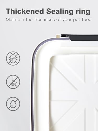 LivLab Mker 5 lbs Dog Food Storage Container with Lids Airtight Pet Food Container Cat Treat Container, Dry Pet Food Storage Bin for Cereal, Birds, Rice and Grain(6 lbs), White - color: 5KG-White