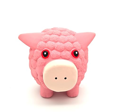 Dog Toy - Squeaky - Piggy Shape, Durable Rubber - Suitable for Medium and Small Dogs - Stretch Catch Toy - Can Relieve Anxiety - Cleans Teeth - Waterproof for Outdoor use