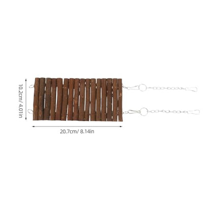 Toyvian Wooden Parrot Swing and Small Animal Tunnel with Hanging Chain, Interactive Climbing Chew for Birds and Hamsters, Natural Pet Foraging Hammock for Cage Accessories
