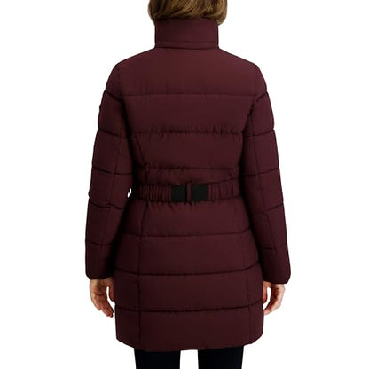Nautica Women's Maxi Puffer - color: Chianti, size: Medium