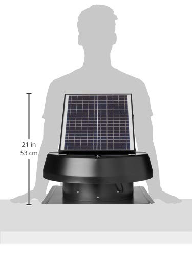 iLIVING HYBRID Ready Smart Thermostat Solar Roof Attic Exhaust Fan, 14", 40-Watt, 1150 CFM, Cools up to 2900 Sq.Ft. Coverage Area, Black - style: 14" Solar Hybrid Ready