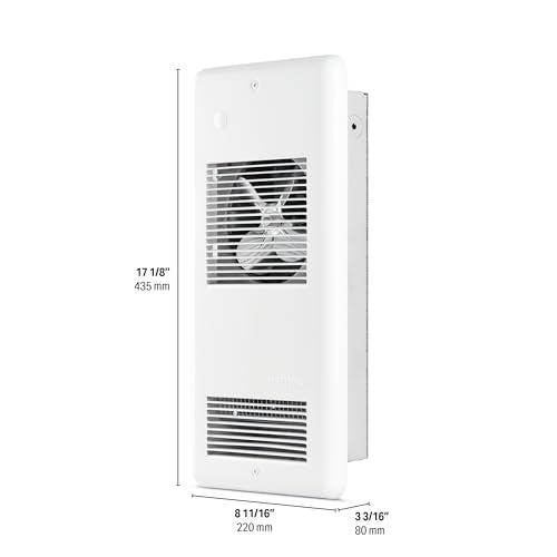 Stelpro Pulsair Electric Wall Fan Heater – 2000W or 1500W / 240V (1000W or 750W / 208V) – Ultra-Quiet Nichrome Element Heater – Heats Quickly – No Built-In Thermostat - (ARWF2002W) – White