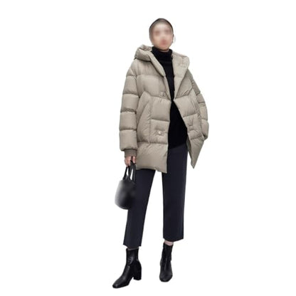 Women's Winter Windproof Down Jackets Goose Jacket for Women Mid Length - size: Large