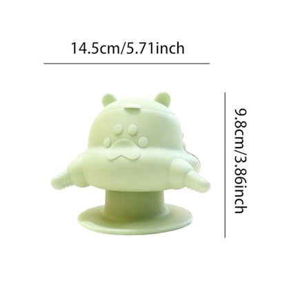 Puppy Feeder with Four Silicone Nursing Bottle Feeding Station Bowl Dispenser Multifunctional and Easy Cleaning Suitable for Breeders Pet, Green - color: Green