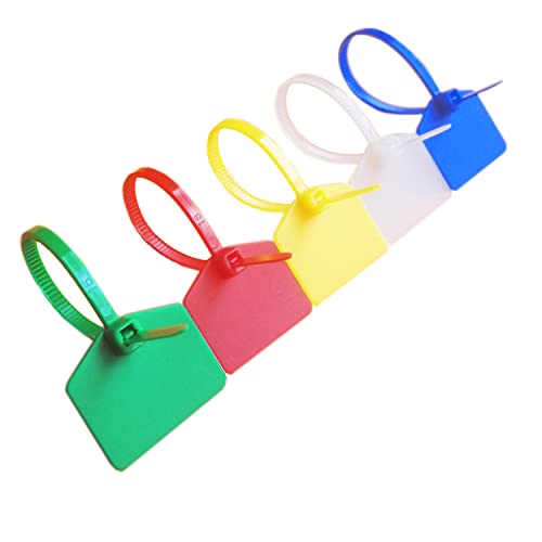 Waterproof Shipping Tags, Multi-Color Self Locking Nylon Writable Marker Ties Luggage Identification Tags, Plastic Straps Label Mark Tag, Seal Tags Zip Tie for Labeling 100pcs (Multicolor) - color: Multicolor