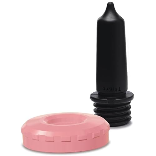 PF Bottle Cap Complete with Thriver Calf Teat – Threaded Nurser Cap with Ring for Calf Feeding Bottles – Durable Replacement Cap Assembly for Livestock Milk Feeding
