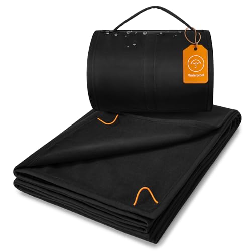 BEDELITE Waterproof Packable Lightweight Camping Blanket | 315GSM fabric,polar fleece,2.75lb,55*80 twin,wearable,for camping stadium outdoor events,OEKO-TEX,machine washable,black - color: Black, size: Twin