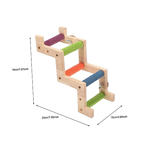 GANAZONO Wooden Parrot Ladder for Birds Natural Wood Climbing Ladder for Budgerigars and Cockatiels Easy to Install Bird Exercise for Play and Training