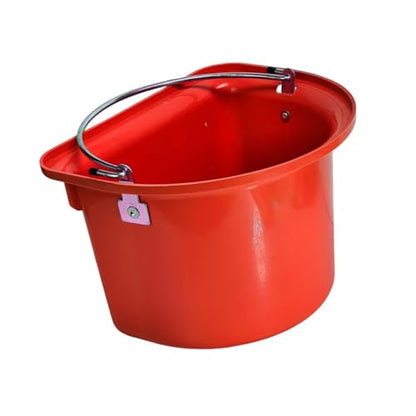 Qianly Horse Feed Bucket Feed Trough Farm Mountable for Easy Hanging Versatile Ergonomic Livestock Feeding Container Heavy Duty, Red - color: Red