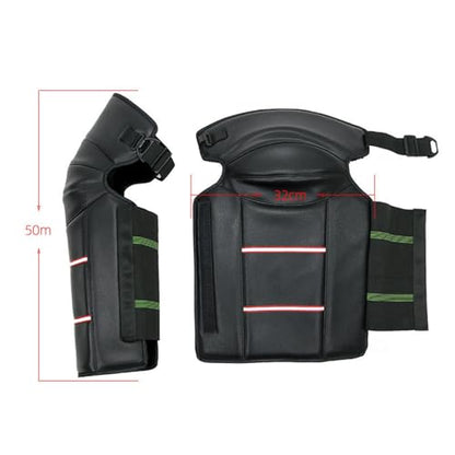 Leg Gaiter Windproof Motorcycle Leg Gaiter Knee Guard Winter Skating Leg Cover PU Leather Suitable for Biking Skating Hiking Outdoor, PU Leather Reflector
