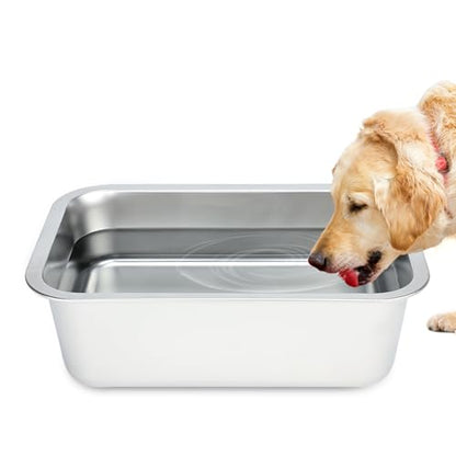 Bwogue 2 Gallons Extra Large Stainless Steel Dog Water and Food Bowl for Large, X-Large Breeds - High Capacity, 1 Pack - color: 1 Bowl, size: 2 Gallons