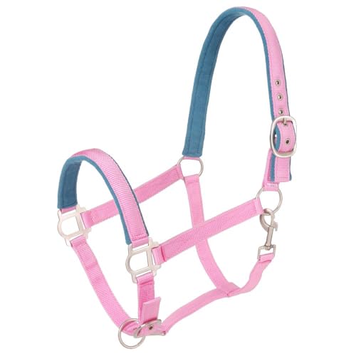 Tough1 Padded Halter with Satin Hardware - color: Pink, size: Pony