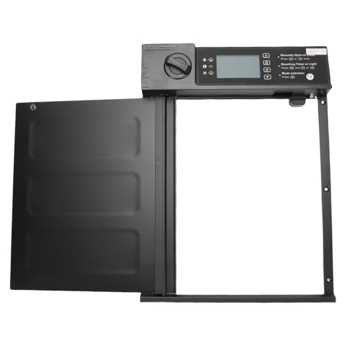 Aramox Light Sensor Automatic Chicken Coop Door, Solar Powered with Safety Mechanism & Weatherproof Design, Timer Reminder for Poultry