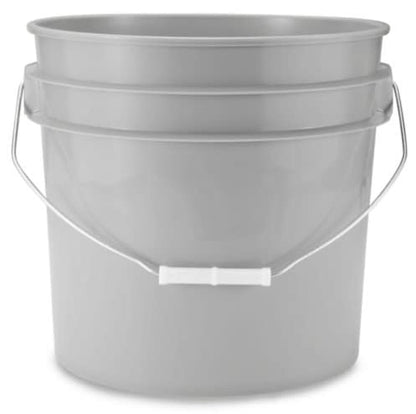 House Naturals 3.5 Gallon Food Grade Grey Bucket Pail with Green Screw on Air-Tight Lid (Pack of 4) BPA Free containers -Made in USA