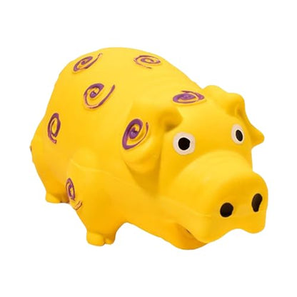 Indestructible Dog Toy, Pig Dog Toys with a Oinks Sound Squeaker, Interactive Rubber Pig Dog Chew Toy, Tough Dogs Toys with Natural Latex, Puppy Chew Toys for Teething, Dog Toys for Aggressive Chewers