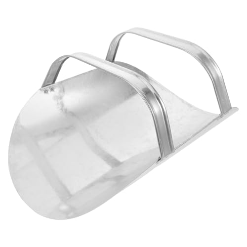 Thickened Animal Grain Scoop with Dual Handles, Poultry Feed Scoop for Livestock Feeding, Heavy-Duty Iron Shovel Suitable for Farm Use and Pet Food Distribution