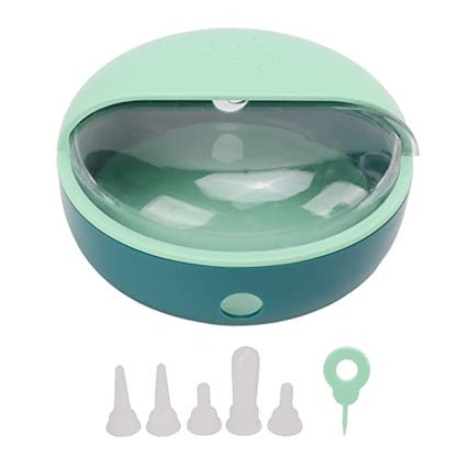 Pet Nipple Feeder with 5 Silicone Nipples, Small Pet Milk Bowl for Rabbits Puppy Kitten, Food Grade Safe Material, Simulated Breastfeeding Design with Protective Cover, Easy to Use