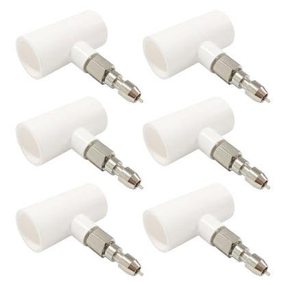 Stainless Steel Rabbit Water Nipples Metal Automatic Watering System Kit with PVC Tee for Guinea Pig, Hamster, Ferrets Other Rodent Small Animals(6Pcs)