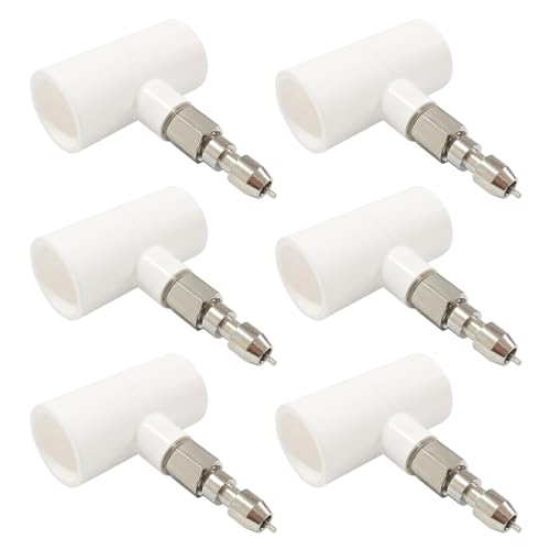 Stainless Steel Rabbit Water Nipples Metal Automatic Watering System Kit with PVC Tee for Guinea Pig, Hamster, Ferrets Other Rodent Small Animals(6Pcs)