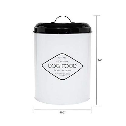 Amici Pet Buster All Natural Canister, Metal Storage Container with Handle Lid & Silicone Gasket Seal, Minimal Countertop Food Bin for Pantry, Pet Treats & Kitchen Dry Goods - 272 Oz (10.5"L x 14"H)