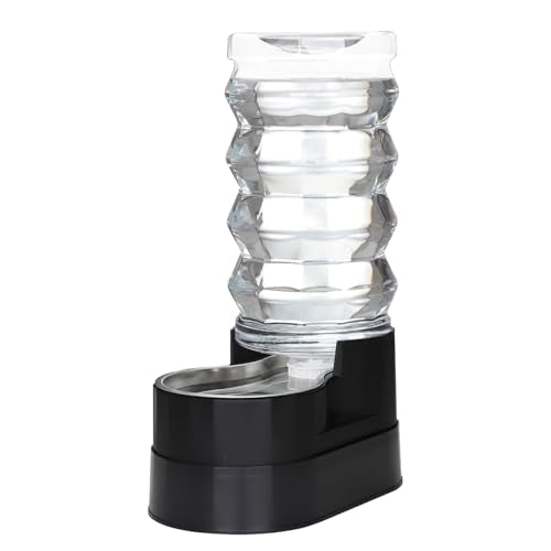 RIZZARI 9L Dog Water Dispenser - Elevated, Stainless Steel | Gravity Fed, No Power Needed, Anti-Spill Base, for Senior Dogs & Large Breeds, Indoor/Garage, Easy-Clean - color: Classic Black, size: 9L