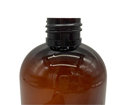 Natural Farms Empty Shampoo Bottles- 8 oz - 12 Pack Pump Dispenser for Soap Cream Lotion Gel- Amber Empty PET Boston Round Plastic Bottle with Black Pump