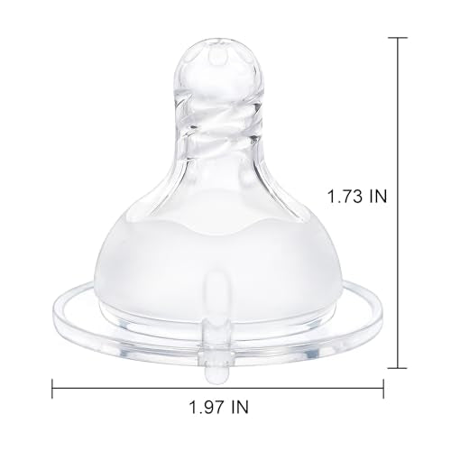LittleForBig Silicone Soft Touch Adult Bottle Nipples Replacement Teat Compatible with LittleForBig Bottles - Spiral Texture 3-Pack