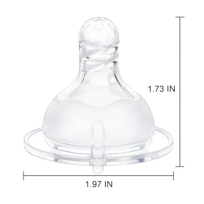 LittleForBig Silicone Soft Touch Adult Bottle Nipples Replacement Teat Compatible with LittleForBig Bottles - Spiral Texture 3-Pack