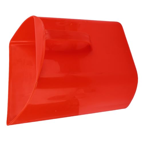 Large Plastic Feed Scoop with Side Handle for Livestock and Kitchen Use Red