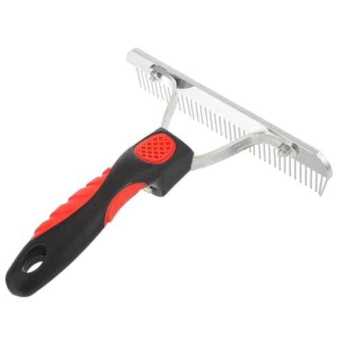 Garneck Horse Grooming Rake Handle Hair Cleaning Comb Ergonomic Design Non- Grip Resistant for Efficient Grooming and Maintenance