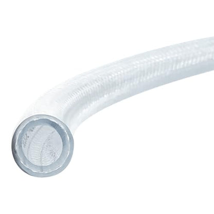 Gloxco Clear Braided PVC Tubing, Food Grade, Heavy Duty Reinforced Hose, 1/2" ID, 10 Ft Length - size: 1/2" x 10 Ft