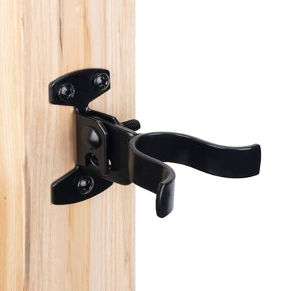 HILLMASTER 1-3/8" Flat Back Wall Mount Chain Link Fork Latch, Black Gate Fork Latch with Padlock Hole,Fence Latch Lock with Screws,Bolts,Gate Hardware Gate Latches for Outdoor Wooden Gates,2 PCS - size: 2 Pcs