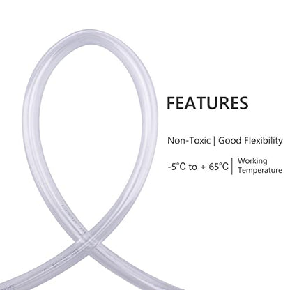 DERNORD PVC Tubing 1/2"ID X 5/8"OD Flexible Clear Vinyl Hose 10 Feet for Food Grade - size: 10 Feet, style: 1/2"ID X 5/8"OD