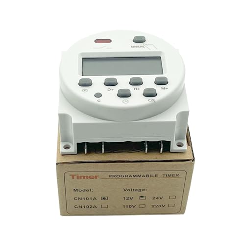 12V Timer Switch, Wenzhiiot 12V AC/DC Input 200-250V 16A Output Digital LCD Programmable Time Switch Relay Supports 28 Scheduled Tasks Daily/Weekly