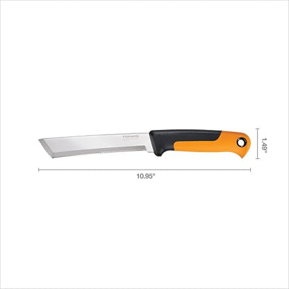 Fiskars Harvesting Knife for Produce, 6" Blade, Serrated Edge Hand Tool Perfect for Vegetables, Extended Tang Design, Garden Harvesting & Food Prep Knife, Sheath Included, Gardening Gifts for Women - style: Harvesting Knife