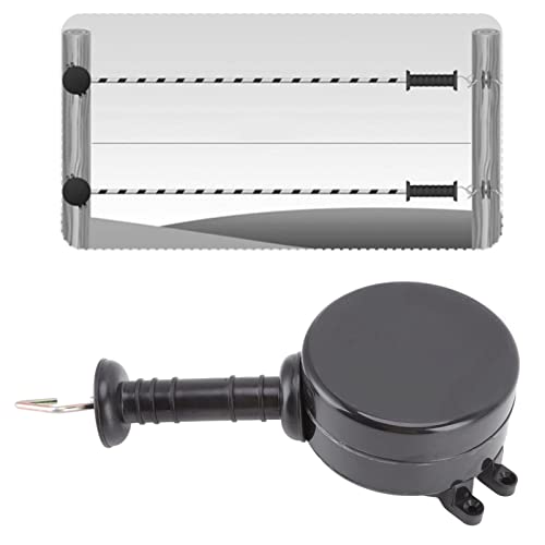 Electric Fence Gate, 16.4ft Black Spring Gate Handles Kit Retractable Insulated Handle