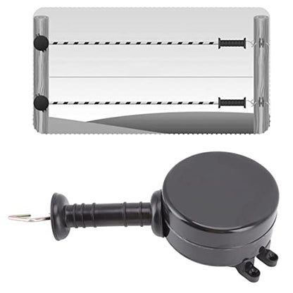 Electric Fence Gate, 16.4ft Black Spring Gate Handles Kit Retractable Insulated Handle